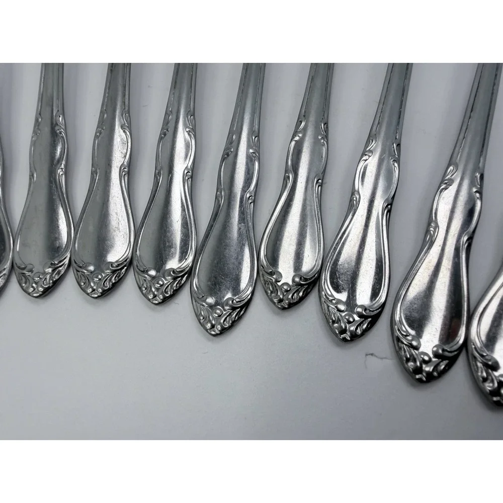Stainless Oneida Roger's Strathmore Lot Of 9 Iced Tea‎ Spoons